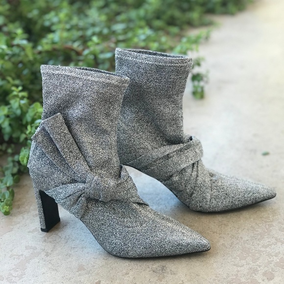 Sigerson Morrison Shoes - Sigerson Morrison Helin Knot Metallic Sock Booties